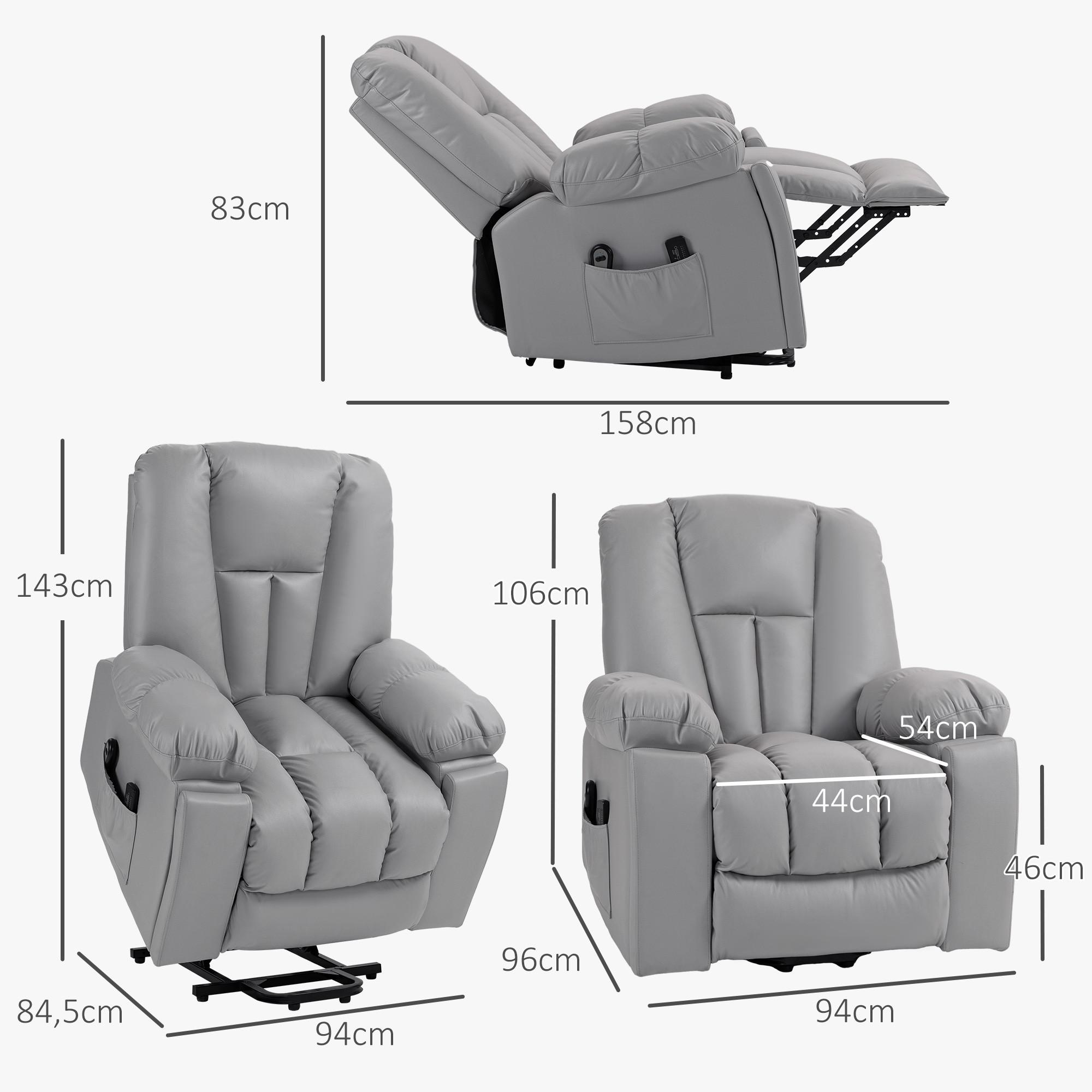 HOMCOM  Fauteuil avec aide à se lever 