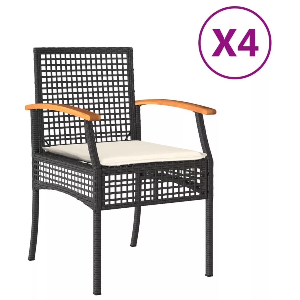 VidaXL - sedia da giardino Polirattan, One Size, Nero