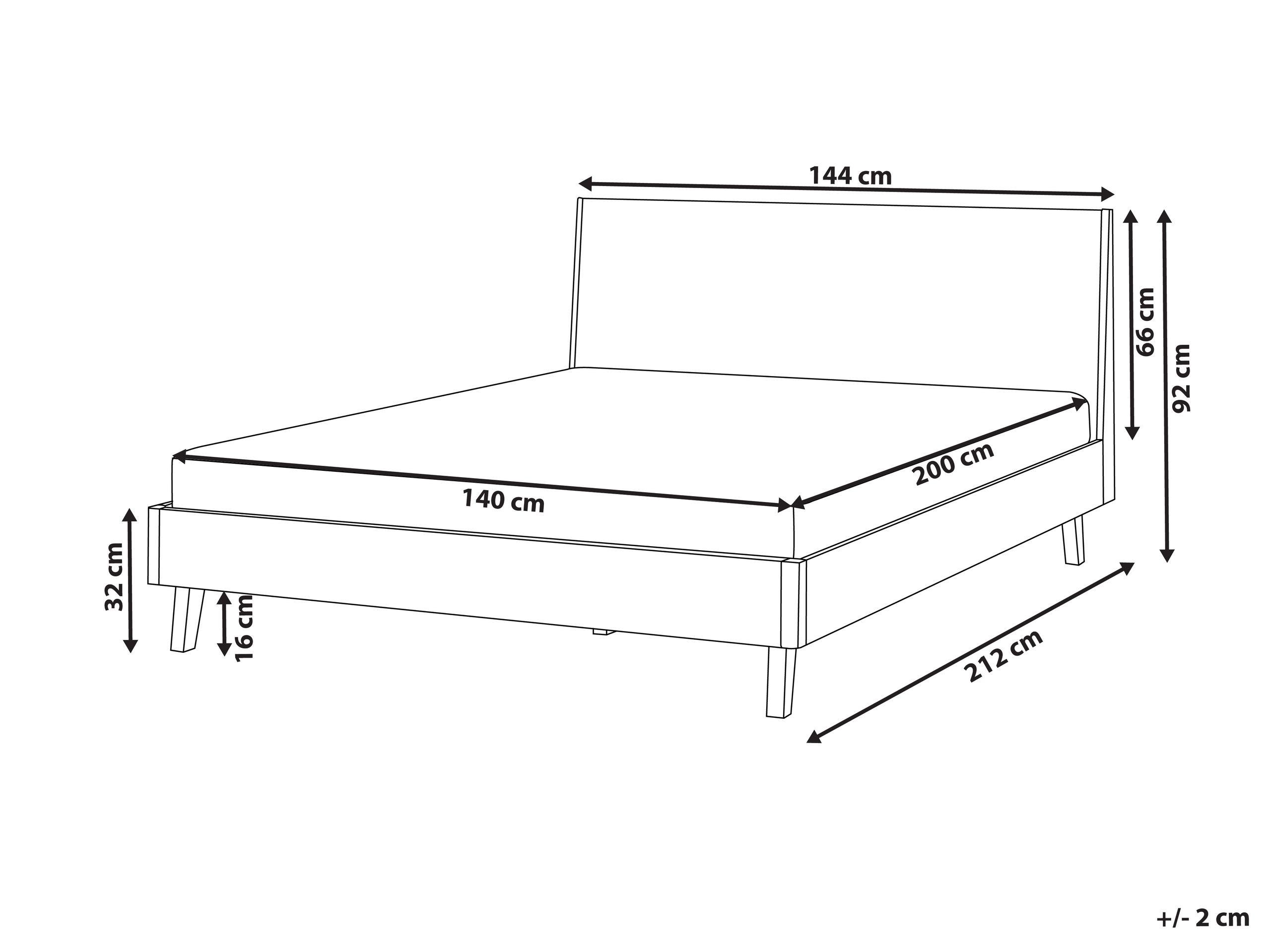 Beliani Bett mit Lattenrost aus MDF-Platte Minimalistisch WIZERNES  