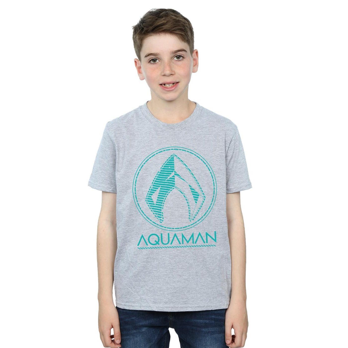 DC COMICS  Aquaman Aqua Logo TShirt 