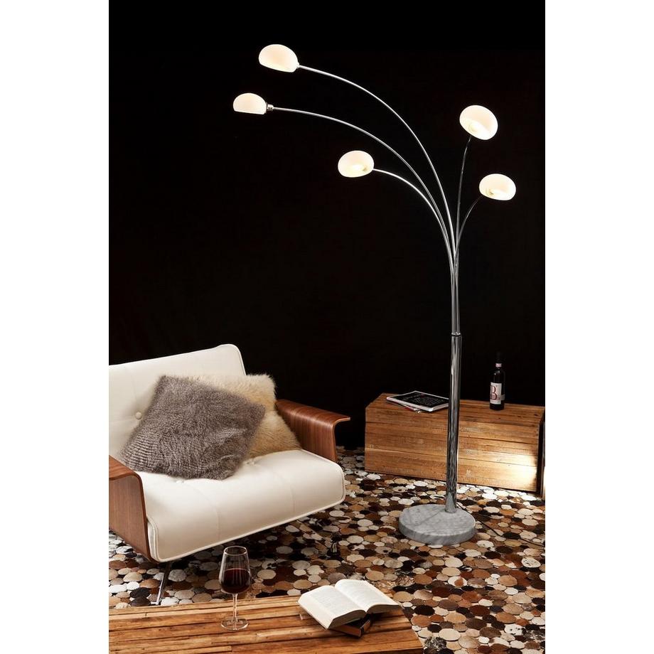 mutoni  Stehlampe Five Fingers 220cm weiss silber 