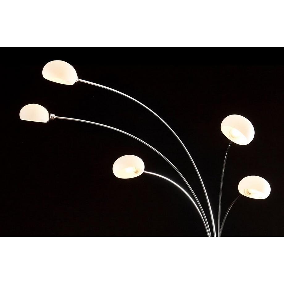 mutoni  Stehlampe Five Fingers 220cm weiss silber 