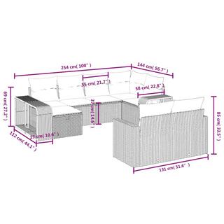 VidaXL Ensemble de canapés de jardin rotin synthétique  