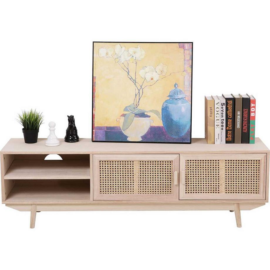 mutoni Lowboard façade en rotin 150x36x45 naturel  