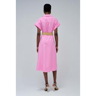 Salsa Robe chemise midi en lin avec ceinture boutonnée devant  