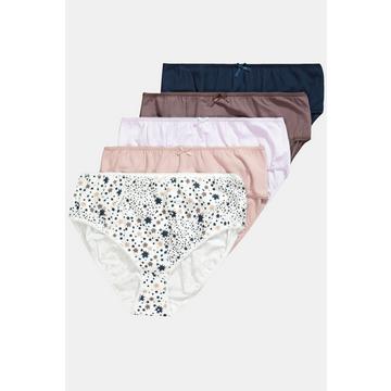 Culottes midi, lot de 5, imprimé étoiles/uni