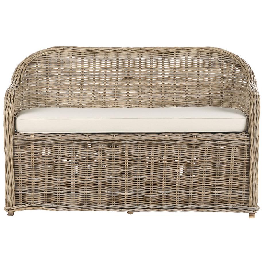 Beliani Panca da giardino con cuscino en Rattan Boho SUSUA  