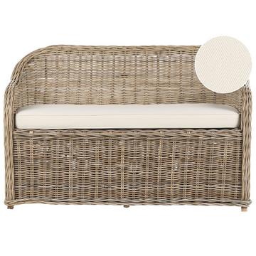 Panca da giardino con cuscino en Rattan Boho SUSUA