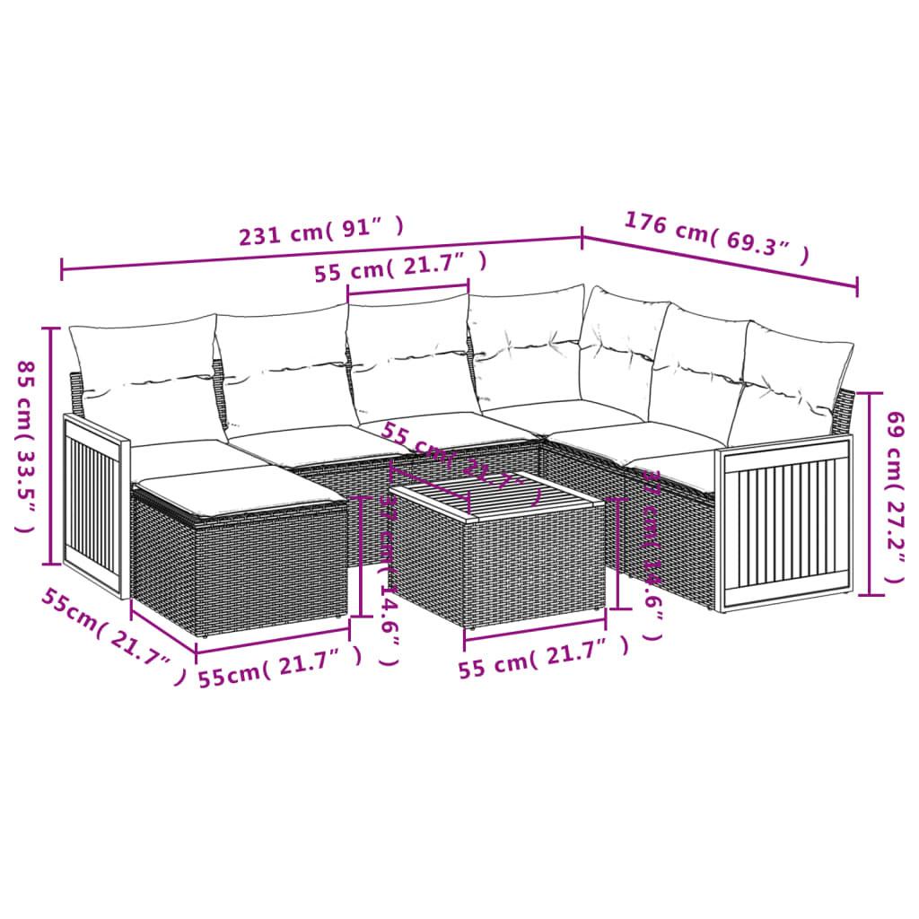 VidaXL Ensemble de canapés de jardin rotin synthétique  