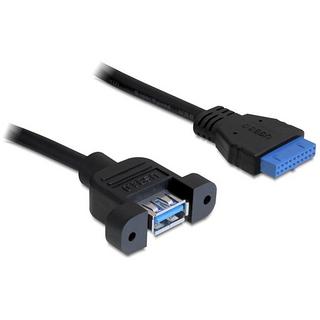 DeLock  0.5m USB 3.0 F/F cavo USB 0,5 m USB A IDC Nero 