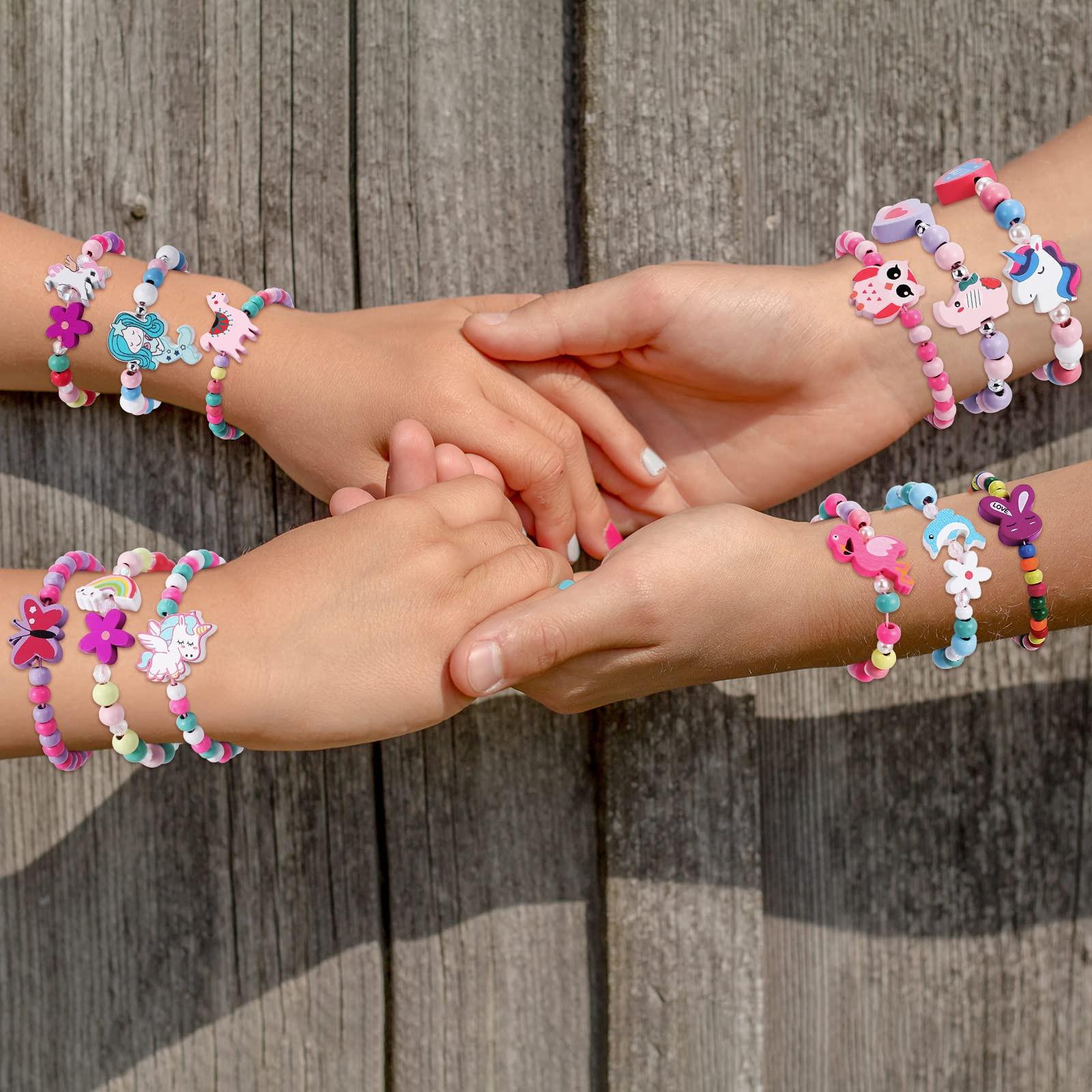 Activity-board  Bracelets en bois bracelet licorne fleurs animaux hibou papillon bracelet amitié bijoux 