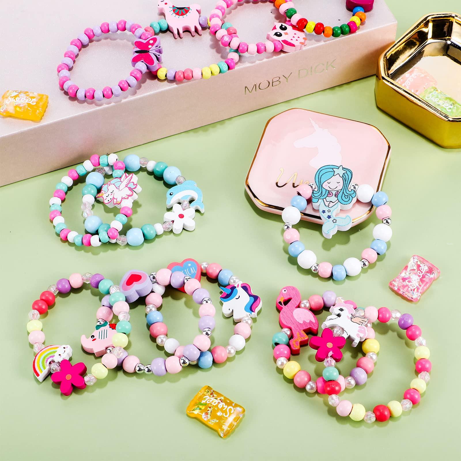 Activity-board  Bracelets en bois bracelet licorne fleurs animaux hibou papillon bracelet amitié bijoux 