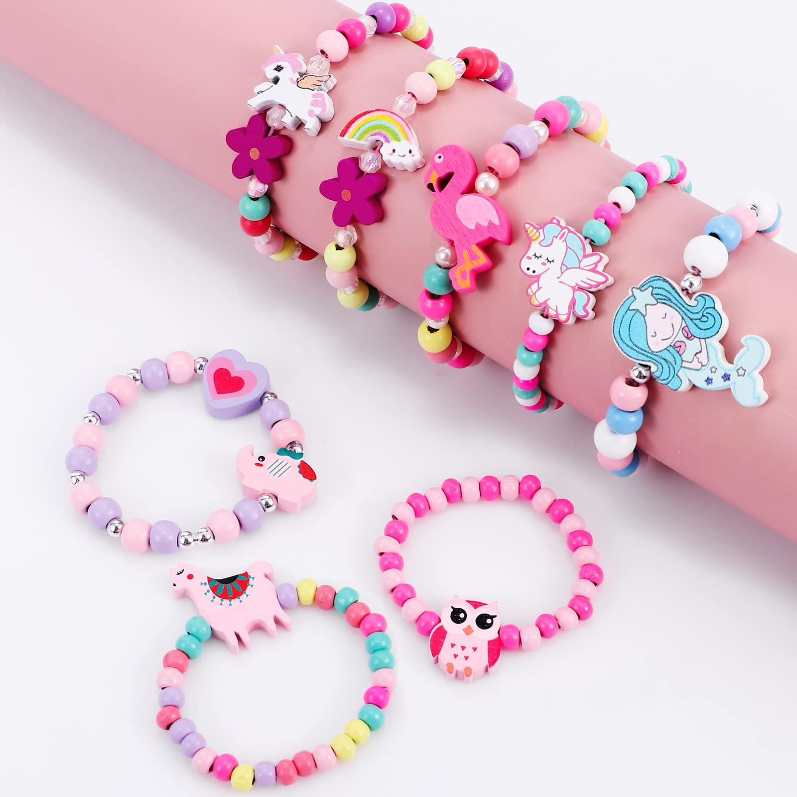 Activity-board  Bracelets en bois bracelet licorne fleurs animaux hibou papillon bracelet amitié bijoux 