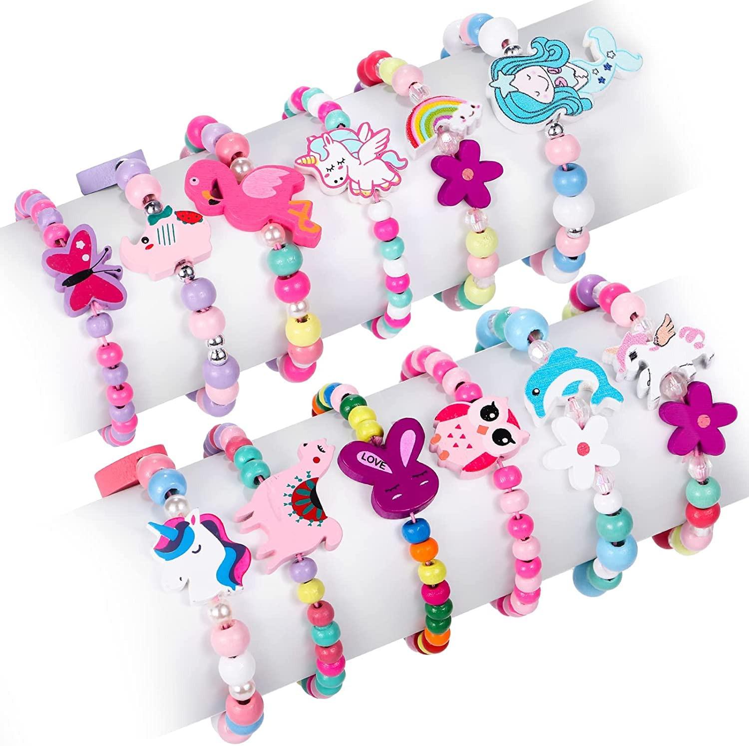 Activity-board  Bracelets en bois bracelet licorne fleurs animaux hibou papillon bracelet amitié bijoux 