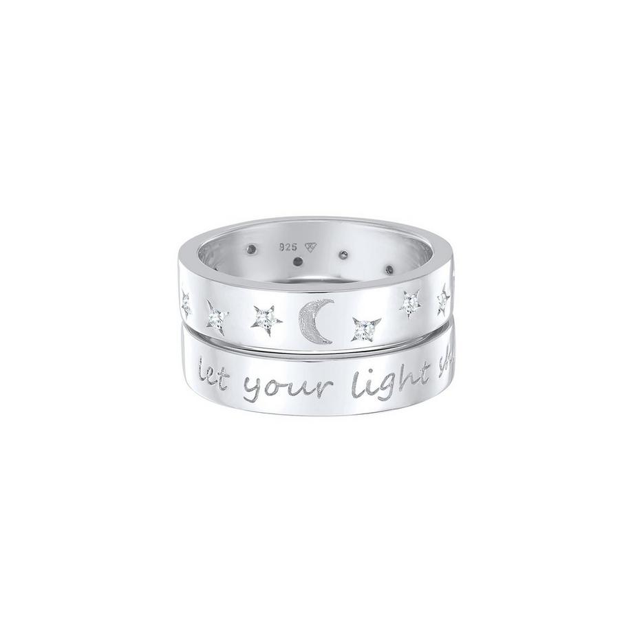 Elli  Ring Mond Stern - Let Your Light Shine 925 Silber 