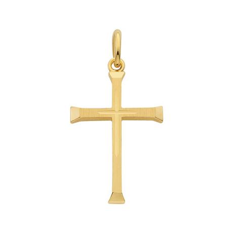 MUAU Schmuck  Anhänger Kreuz Gelbgold 750, 22x12mm 