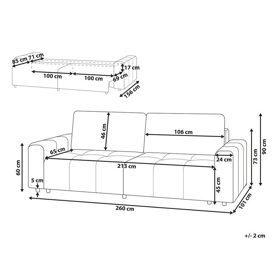 Beliani 3 Sitzer Sofa aus Stoff  INNVIK  