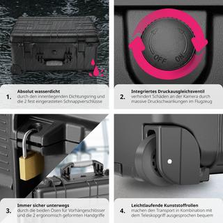 Tectake  Valigia da trasporto com rotelle e maniglia telescopica 