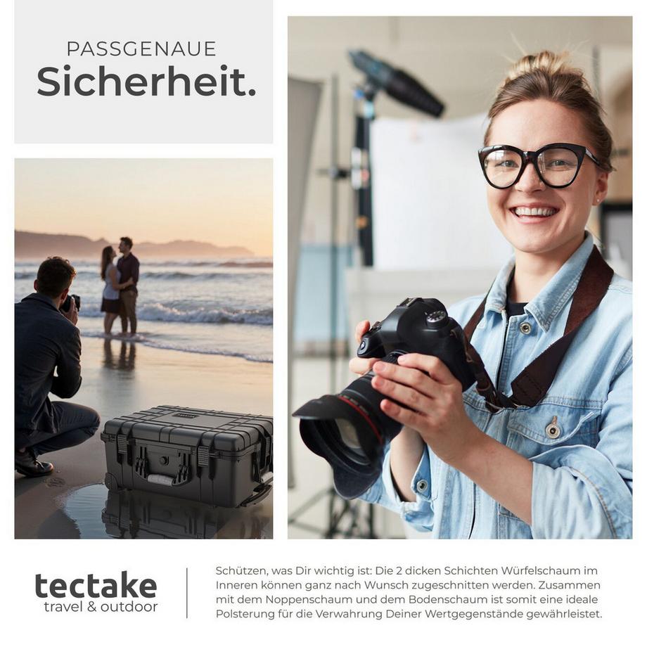 Tectake  Mallette pour caméra  en coque dure robuste 