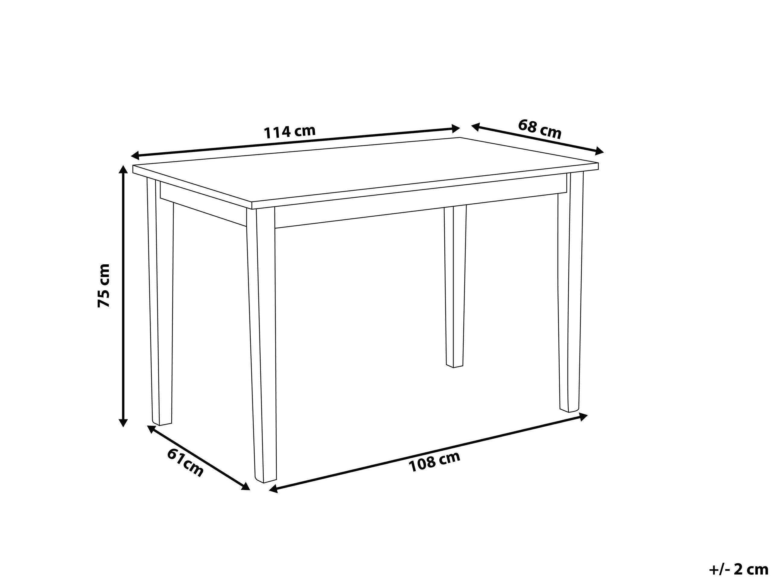 Beliani Table à manger 4 places en Bois d'hévéa Scandinave GEORGIA  