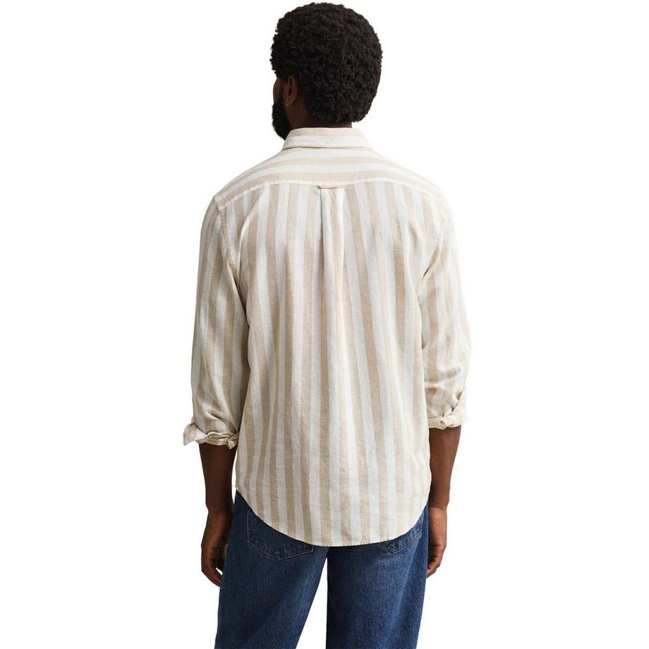 GANT Chemisette  Pack de 1 Confortable à porter-REGULAR COTTON LINEN STRIPE SHIRT  