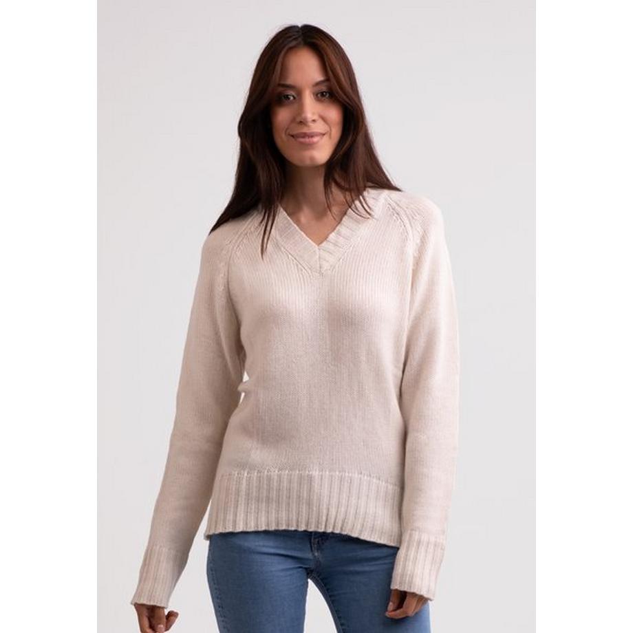 CASH-MERE.CH Pull col V en cachemire recyclé  