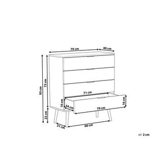 Beliani Commode à 4 tiroirs en MDF Moderne WALPI  