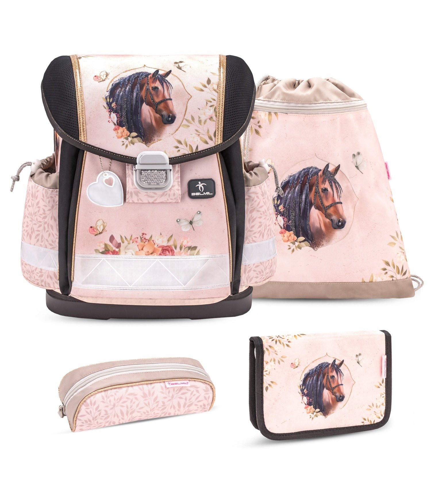 Belmil  CLASSY Schulrucksack-Set Horse Chestnut 