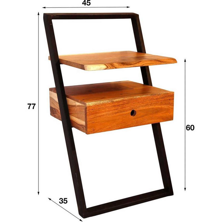 mutoni Comodino Lean acacia naturale  