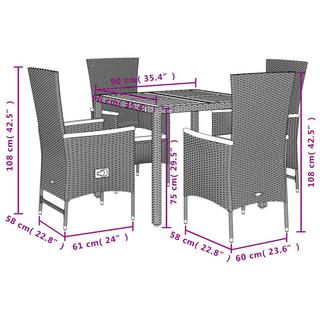 VidaXL set da pranzo da giardino Polirattan  