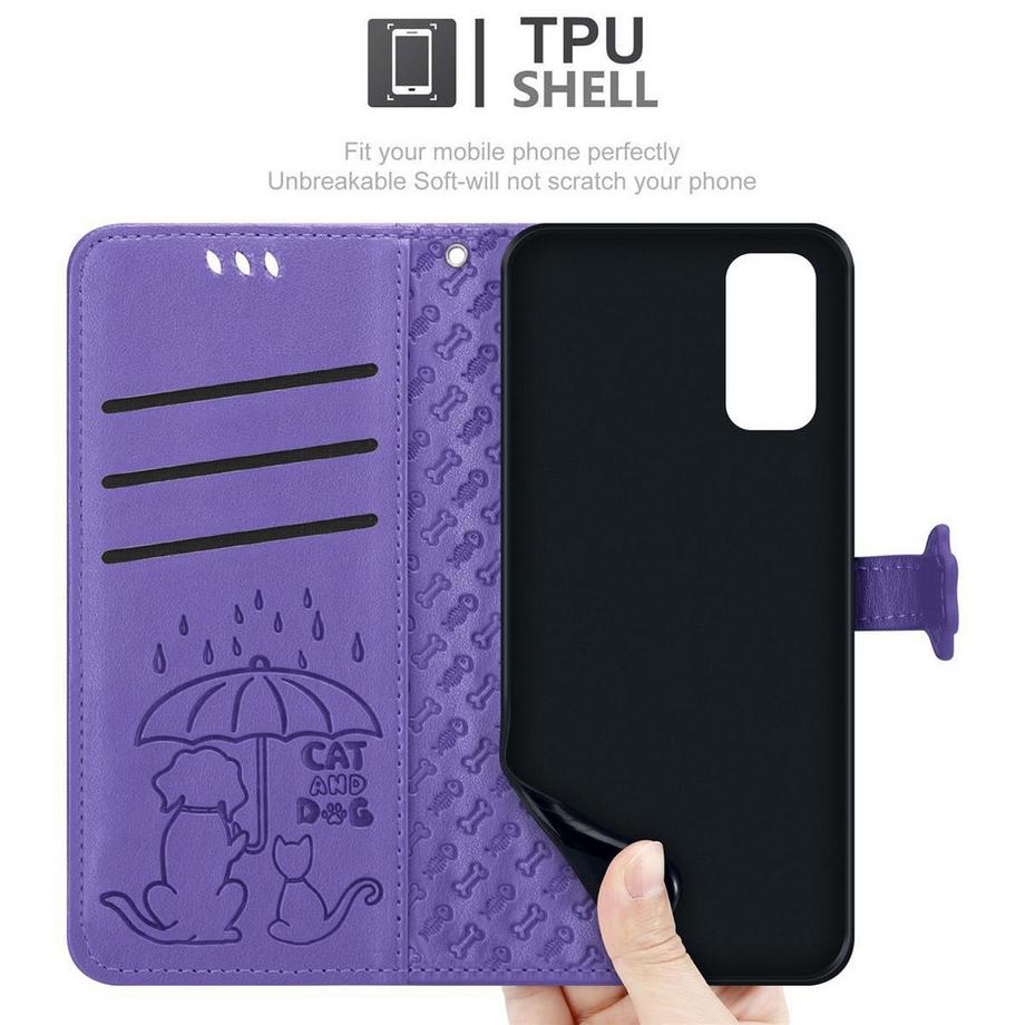 Cadorabo  Hülle für Samsung Galaxy S20 Hunde Katzen Standfunktion 