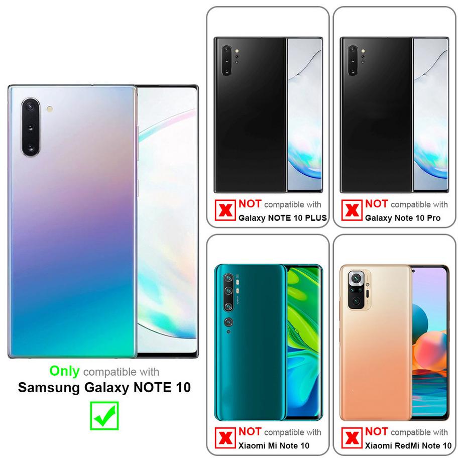 Cadorabo  Housse compatible avec Samsung Galaxy NOTE 10 avec anneau - Coque de protection en silicone TPU flexible, avec protection pour appareil photo et support voiture magnétique 