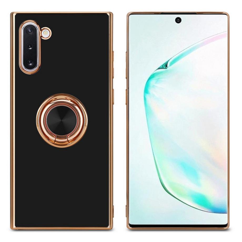 Cadorabo  Housse compatible avec Samsung Galaxy NOTE 10 avec anneau - Coque de protection en silicone TPU flexible, avec protection pour appareil photo et support voiture magnétique 