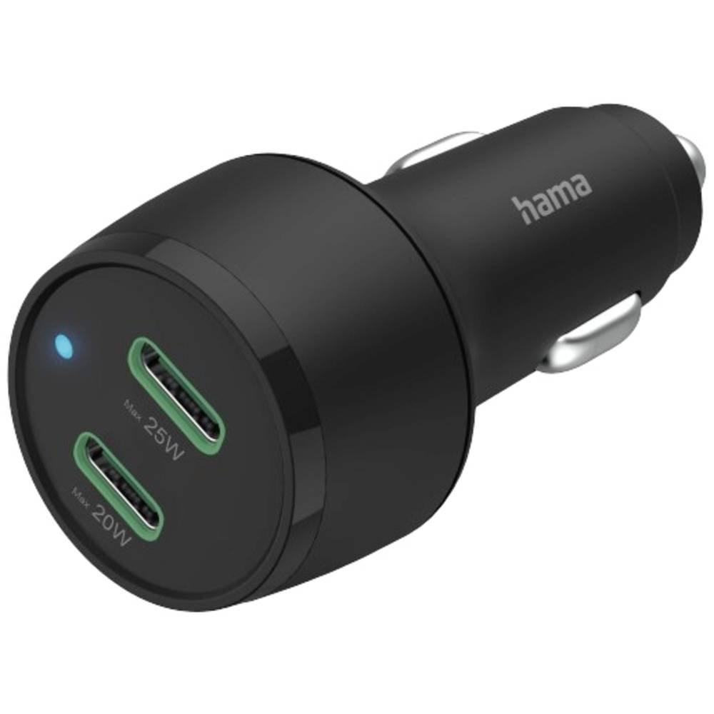 hama  Chargeur rapide automatique, 2x USB-C Power Delivery/Qualcomm 45 W 