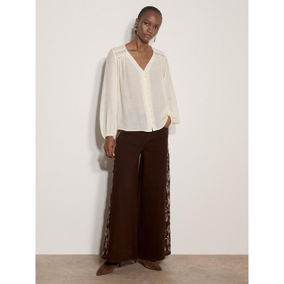 APRICOT Blusa con inserti a uncinetto  