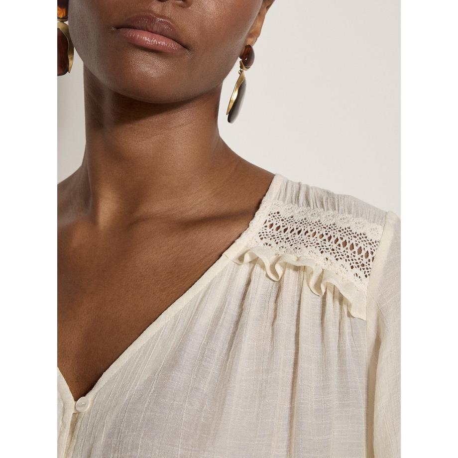 APRICOT Blusa con inserti a uncinetto  