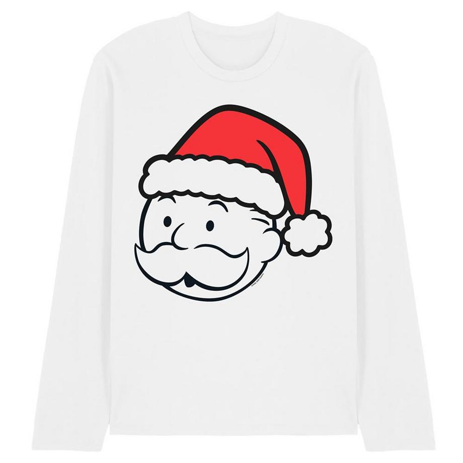 Maglietta Mr Monopoly Cappello Da Babbo Natale Manica Lunga