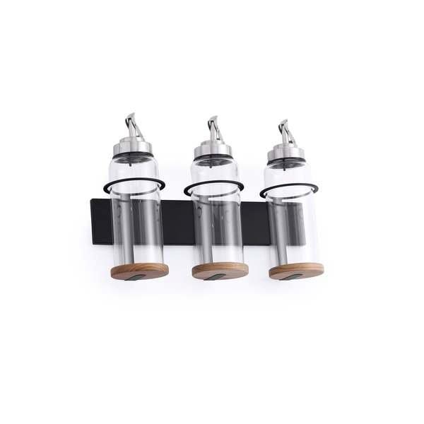 Forster Home Porte-bouteilles magnétique pour huile et vinaigre chêne  