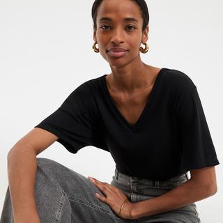 La Redoute Collections V-Ausschnitt Kurzarm T-Shirt  