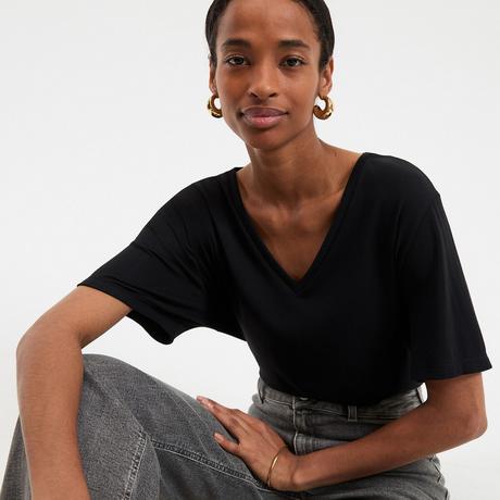 La Redoute Collections V-Ausschnitt Kurzarm T-Shirt  