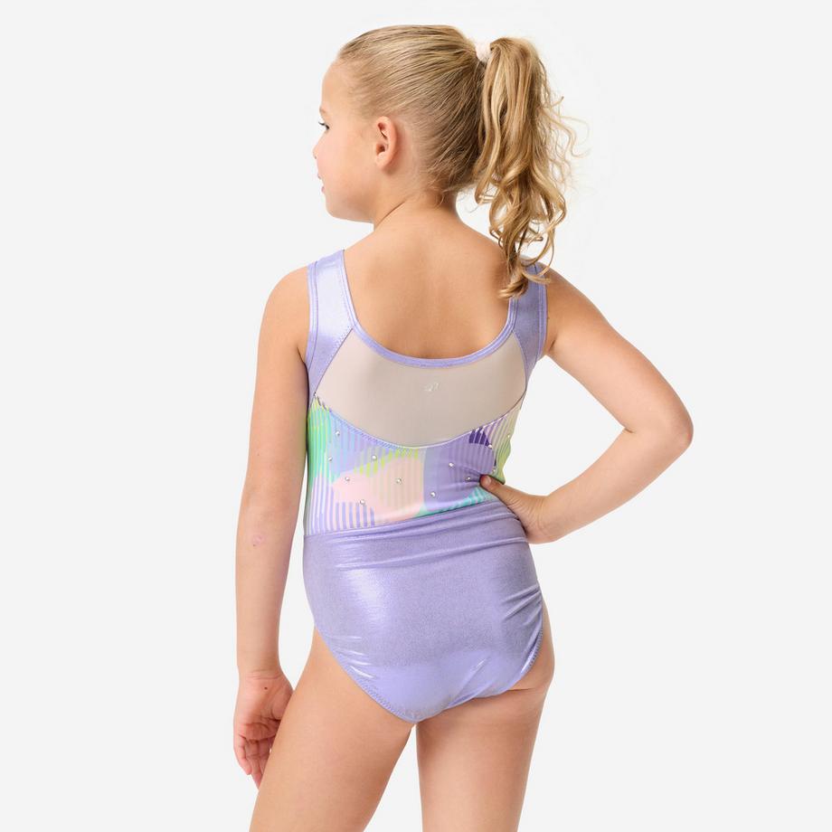 DOMYOS  Body da ginnastica ragazza senza maniche brillante poliestere 