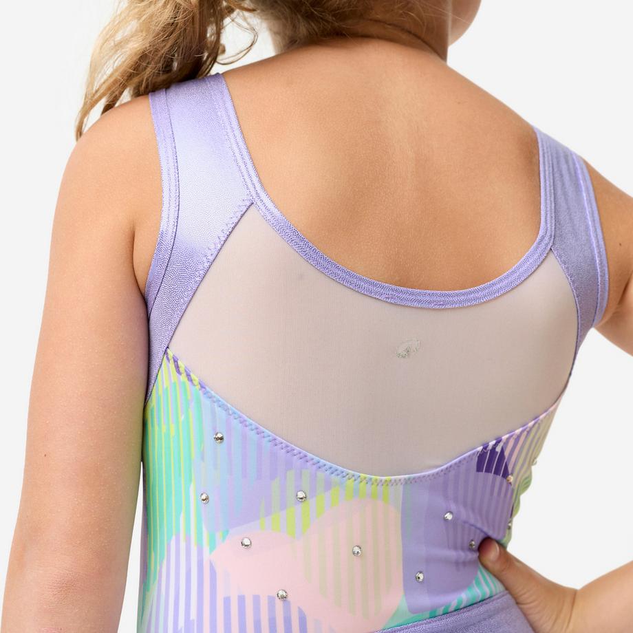 DOMYOS  Body da ginnastica ragazza senza maniche brillante poliestere 