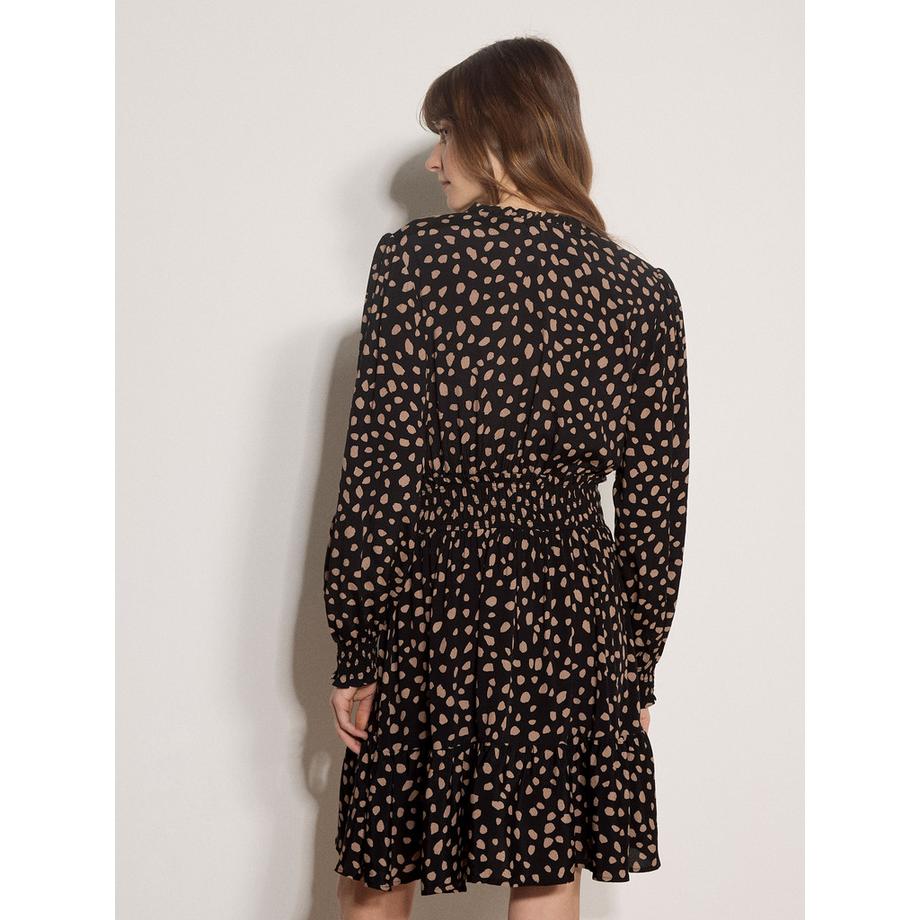 APRICOT Minikleid aus Crêpe mit unregelmäßigen Punkten  