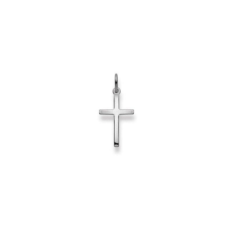 MUAU Schmuck  Pendentif croix en or blanc 750, 21x10mm 