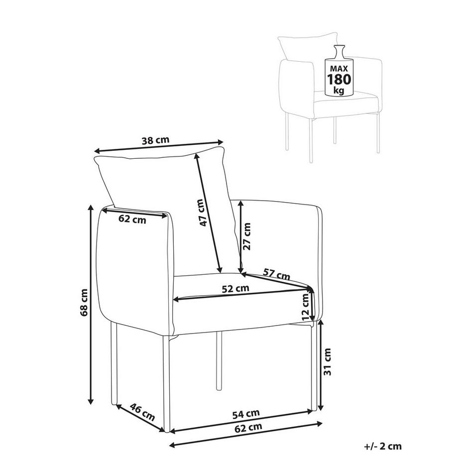 Beliani Fauteuil en Cuir PU Industriel MALMOS  