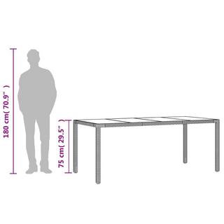 VidaXL Table de jardin rotin synthétique  