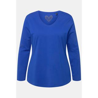 Ulla Popken  Maglia aderente con scollo a V e maniche lunghe 