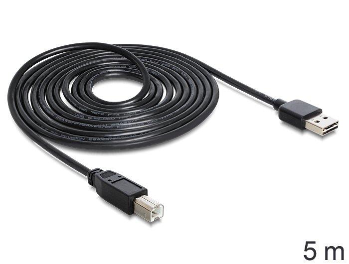 DeLock  85553 cavo USB 5 m USB 2.0 USB A USB B Nero 