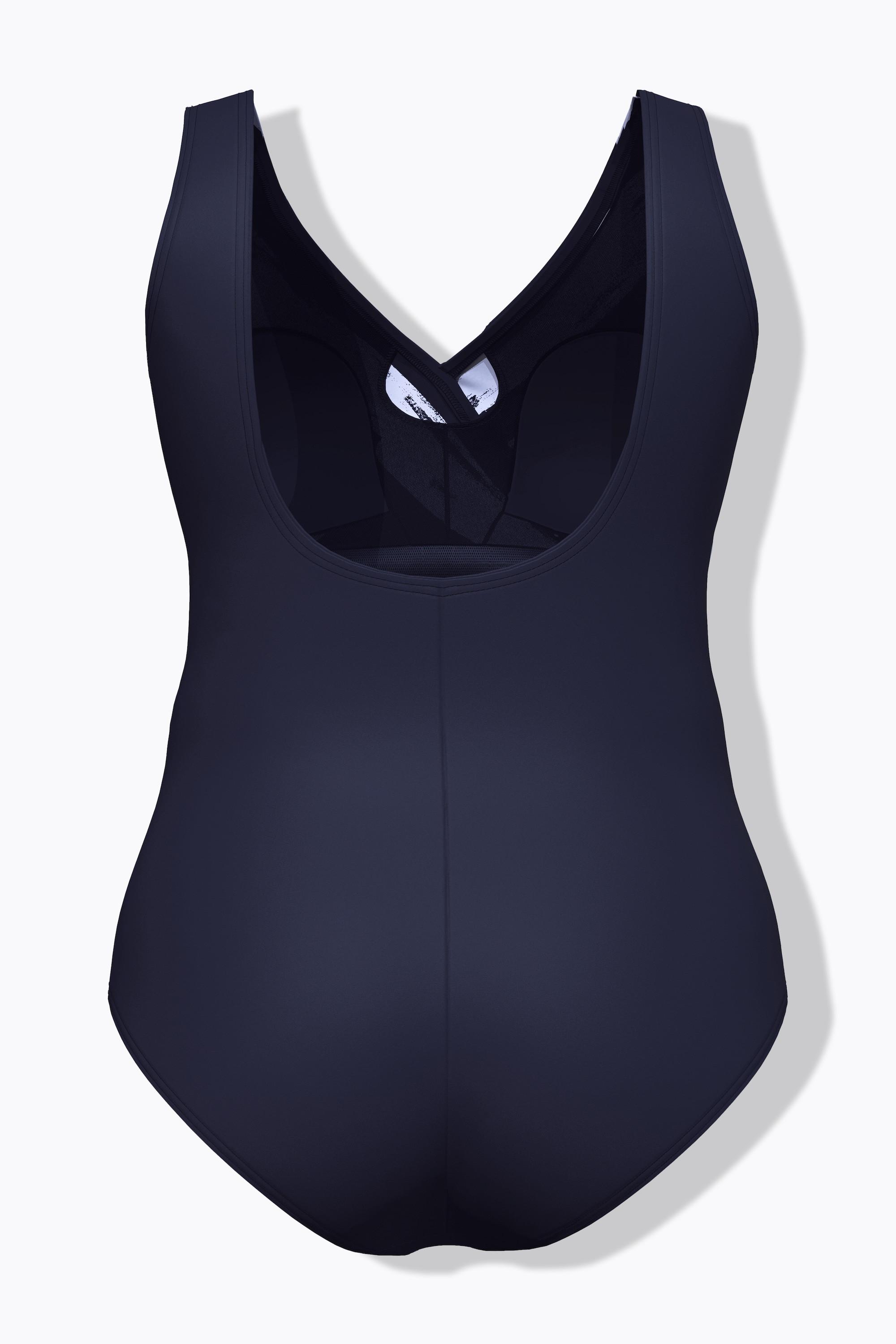 Ulla Popken Costume da bagno a righe coppe morbide drappeggio  