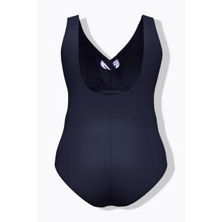 Ulla Popken Costume da bagno a righe coppe morbide drappeggio  